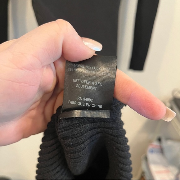 Jonathan Simkhai size small black ribbed Kenny midi dress slit pull on - Picture 10 of 10